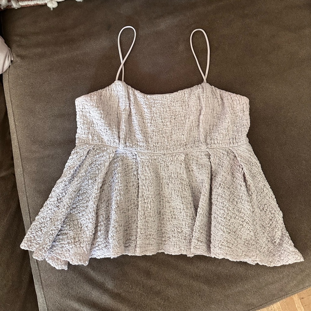 Elegant Cream Textured Women's tank Top